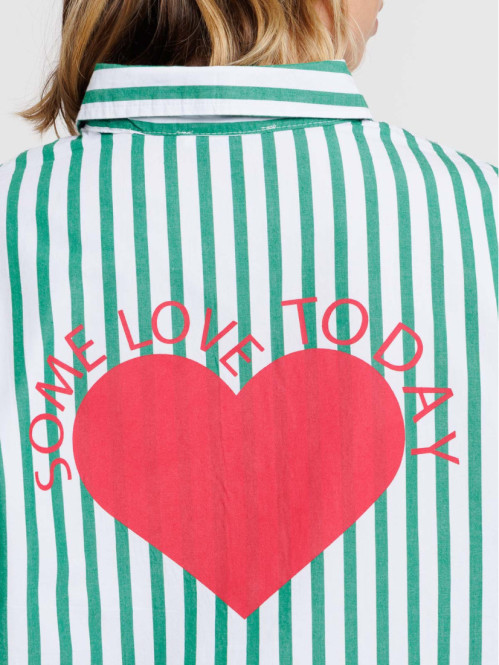 Chemise à rayures coeur femme