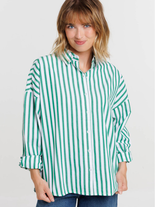 Chemise à rayures coeur femme