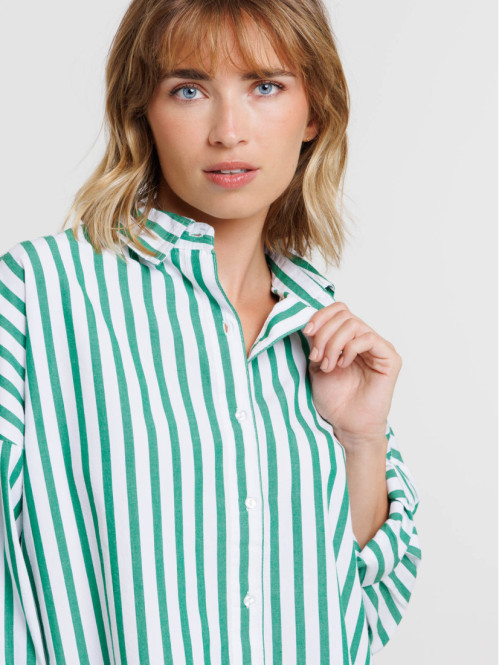 Chemise à rayures coeur femme