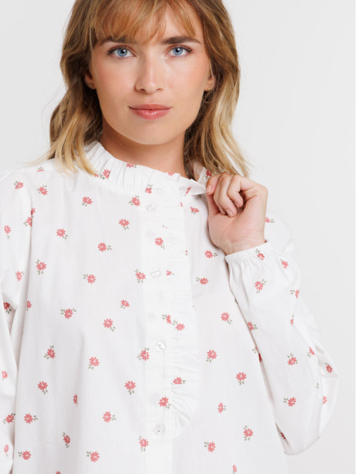 Chemise col montant volant...