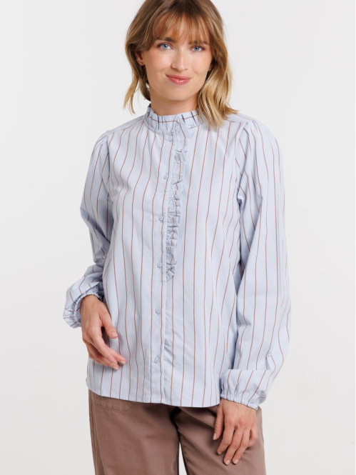 Chemise col montant volant...