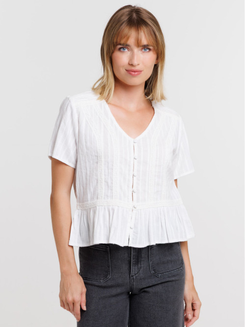 Chemise écru dentelle femme