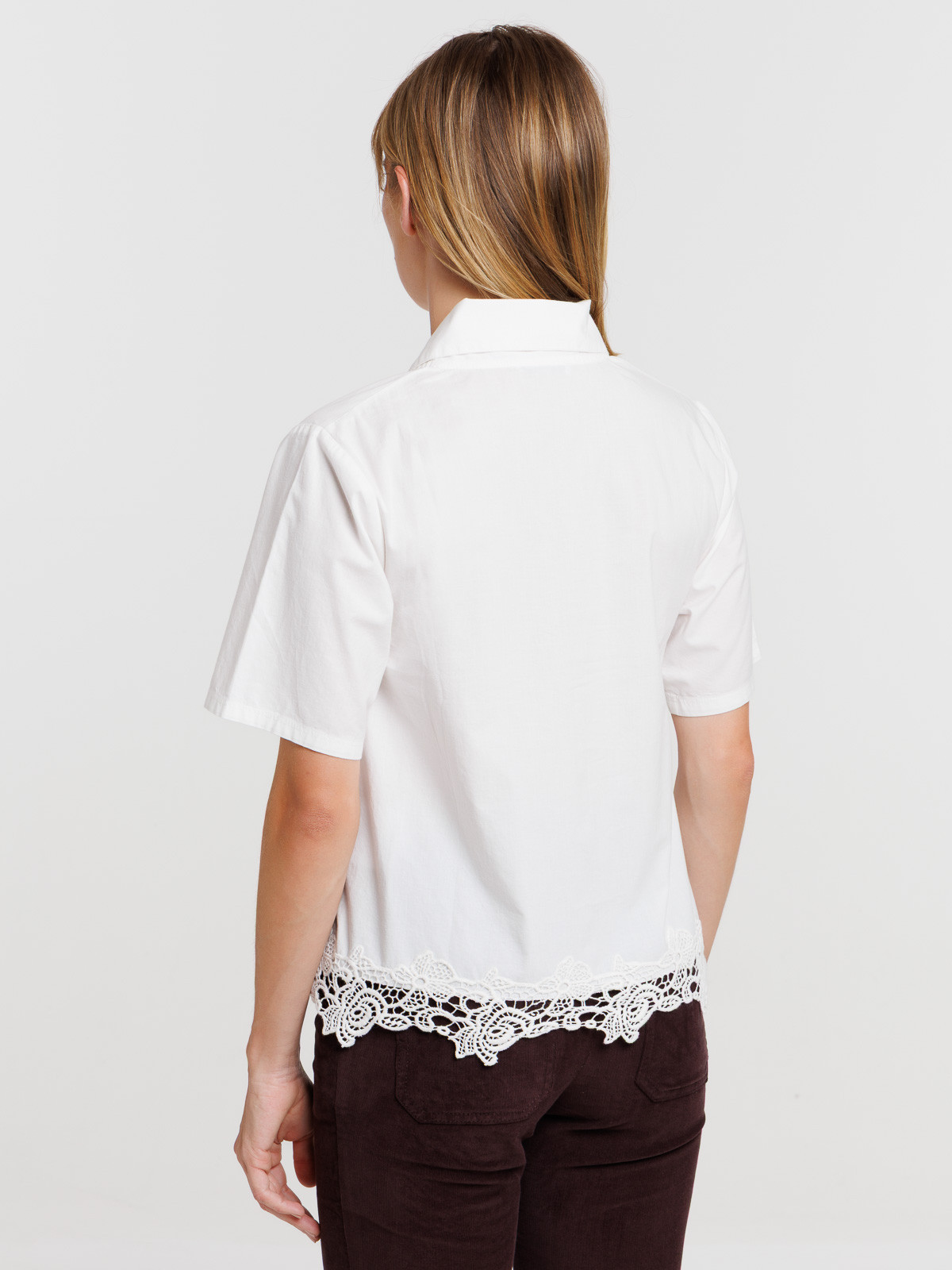 Chemise avec bande en dentelle femme