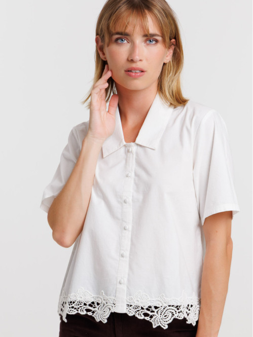 Chemise avec bande en...