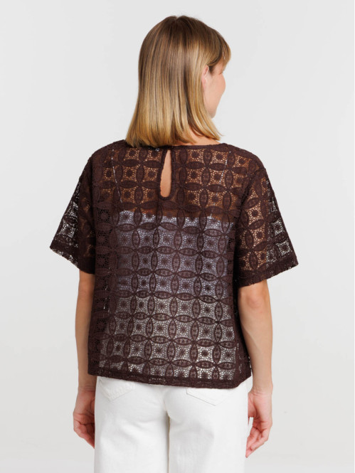 Blouse dentelle motif...
