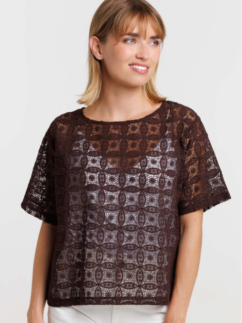 Blouse dentelle motif...