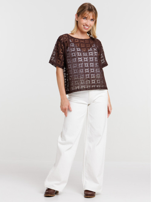 Blouse dentelle motif...
