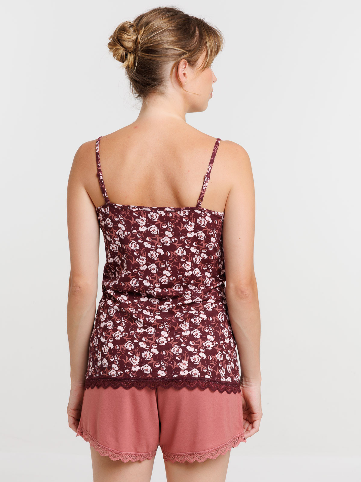 Haut de pyjama débardeur fleuri femme