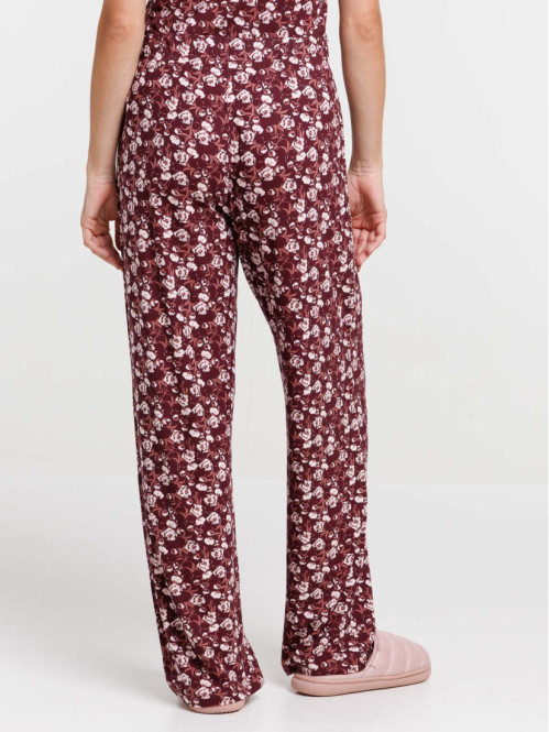 Bas de pyjama fleuri femme