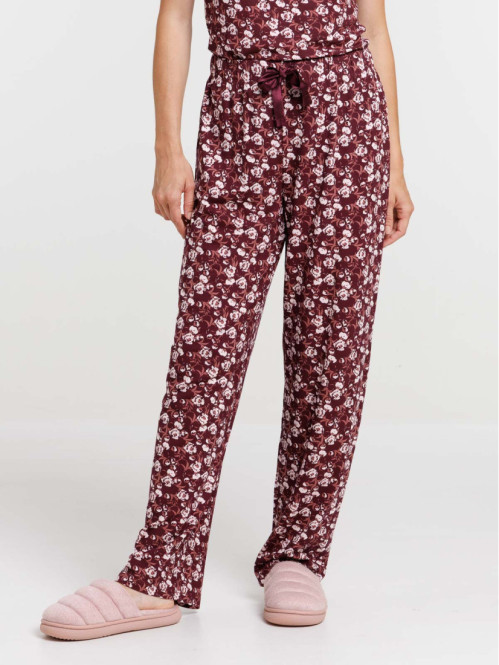Bas de pyjama fleuri femme