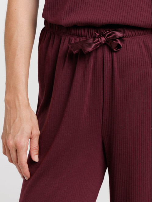 Bas de pyjama côtelé femme