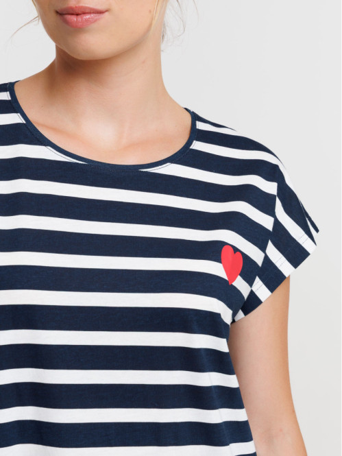Chemise de nuit rayée femme