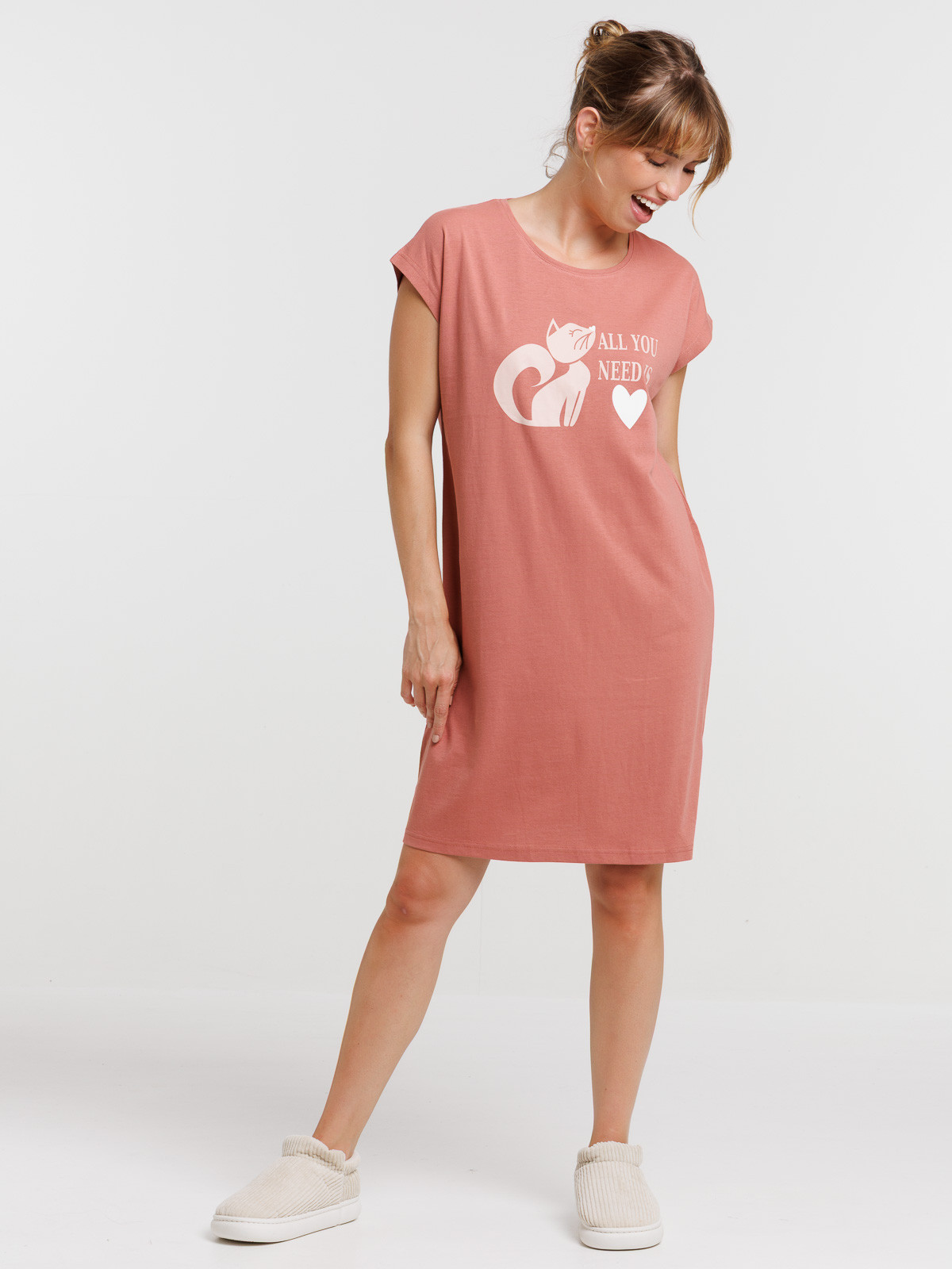 Chemise de nuit chat femme