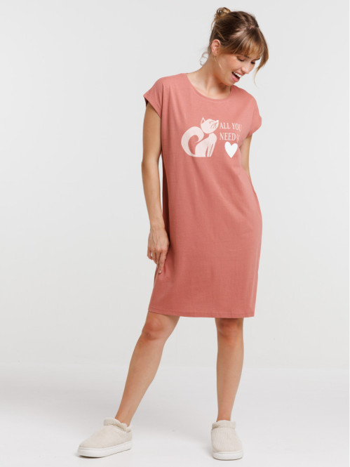 Chemise de nuit chat femme
