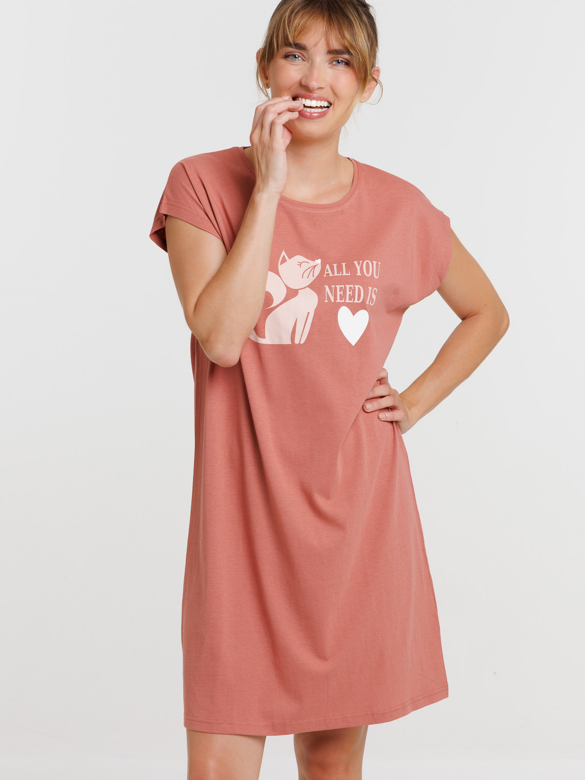 Chemise de nuit chat femme