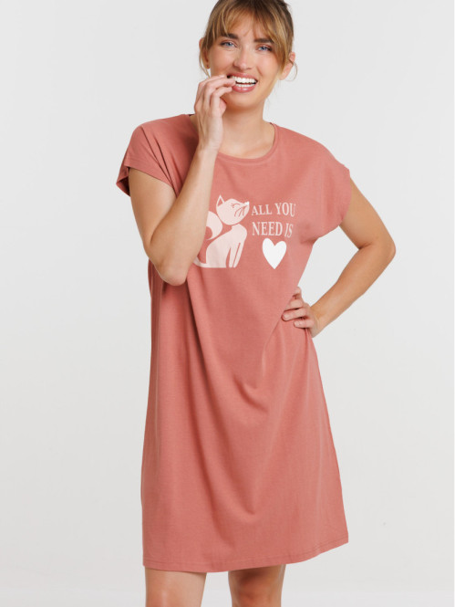 Chemise de nuit chat femme