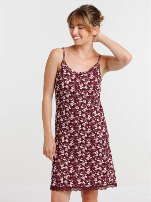 Nuisette fleurie col V femme