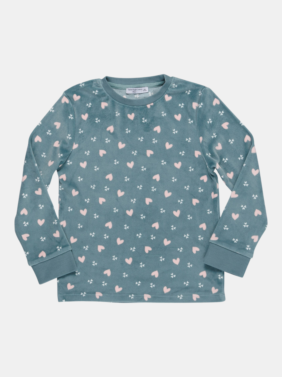 Pyjama velours motif coeur fille (3-8A)