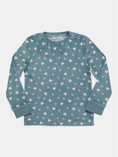 Pyjama velours motif coeur...