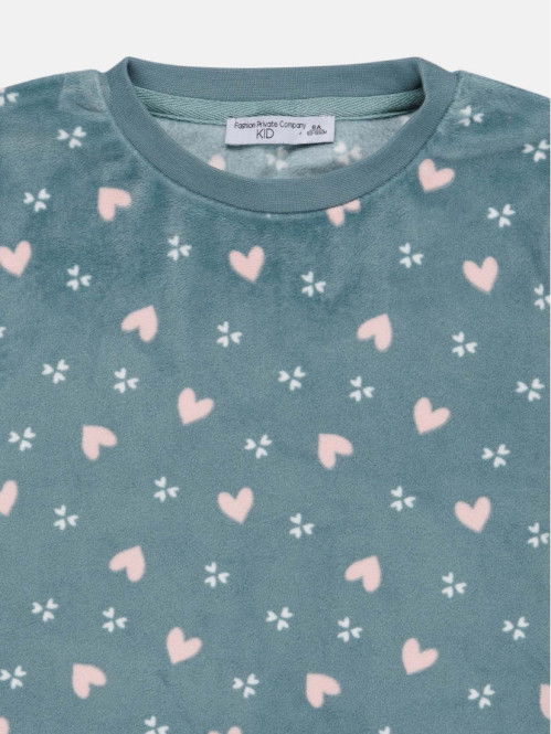 Pyjama velours motif coeur...