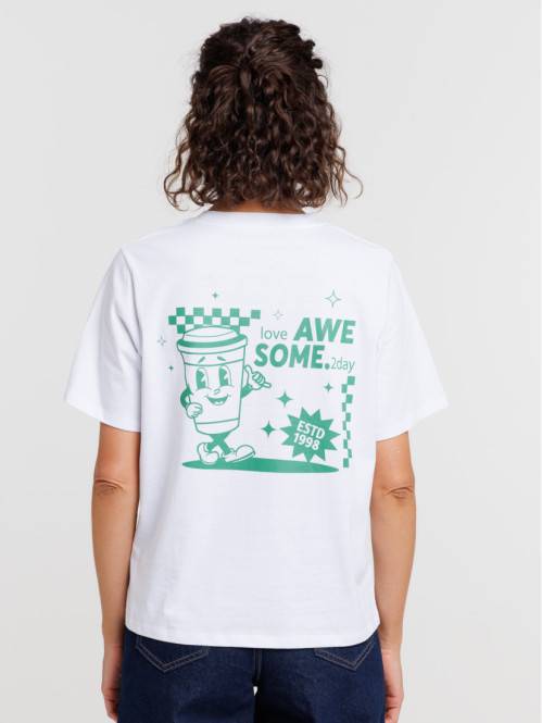 T-shirt blanc motif devant...