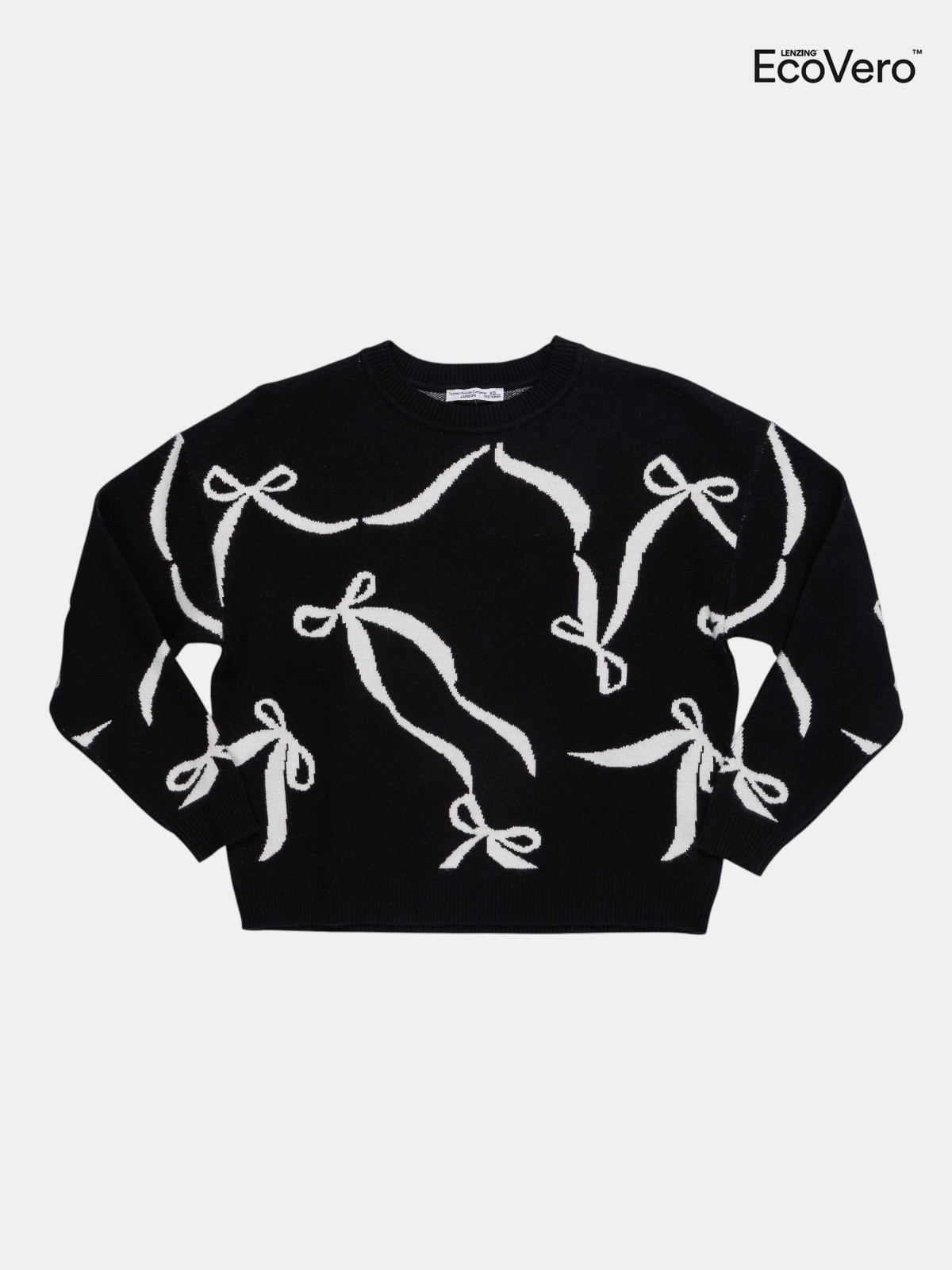 Pull noir motif noeud fille (XXS-M) Pull noir motif noeud fille (XXS-M)