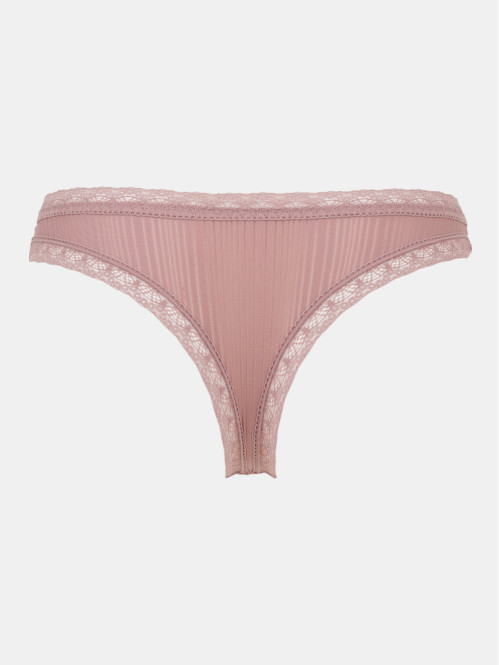 Tanga bi-matière mauve...