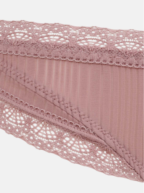 Tanga bi-matière mauve...