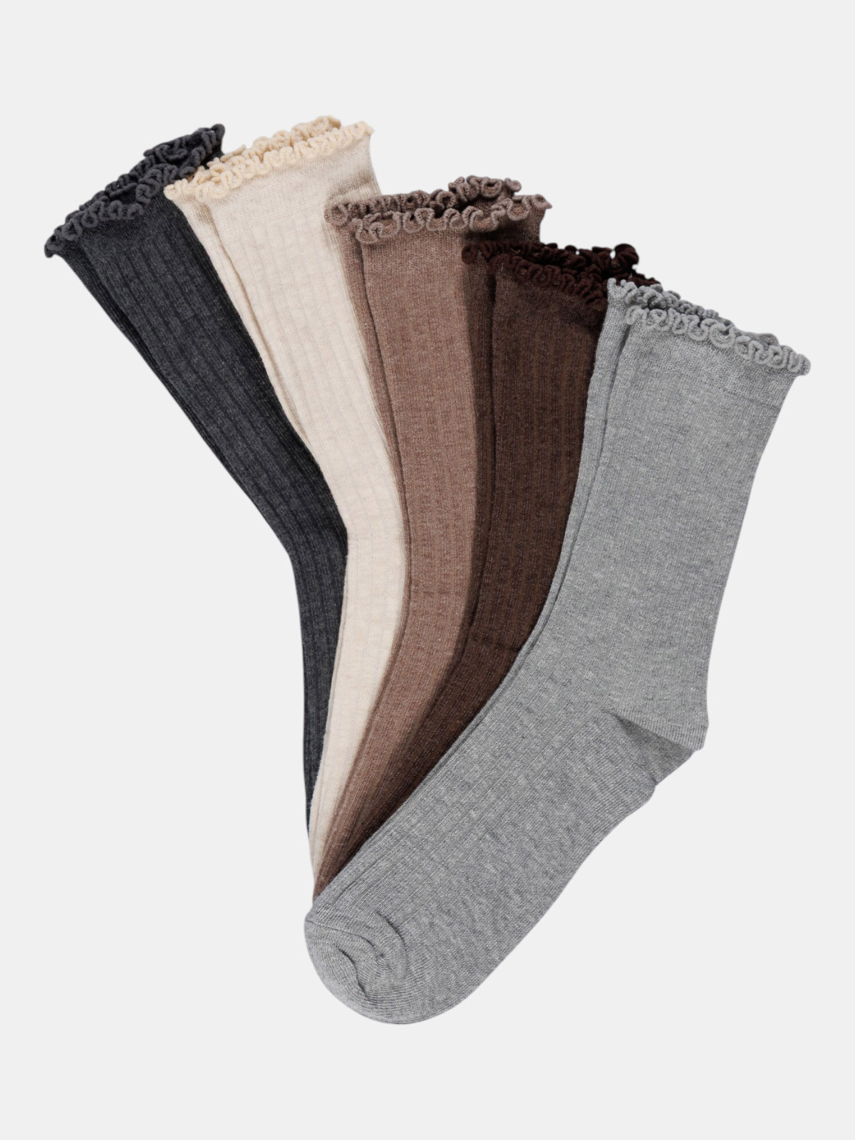 Chaussettes côtelées lot de 5 femme Chaussettes côtelées lot de 5 femme