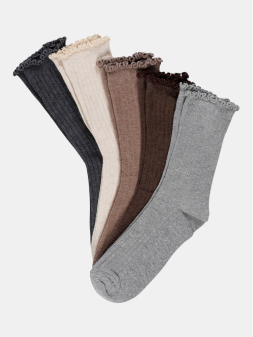 Chaussettes côtelées lot de...