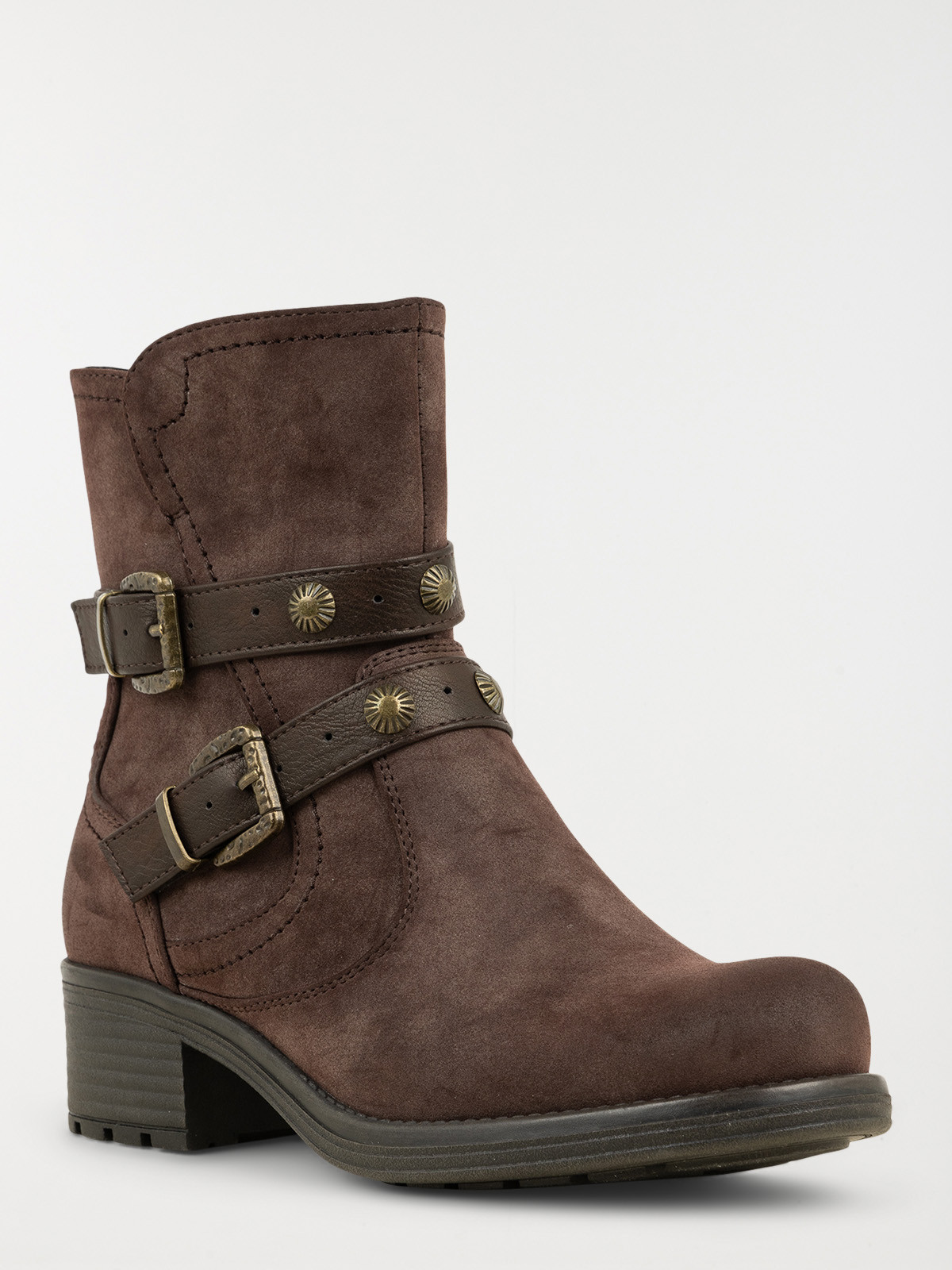 Bottines marrons zippées femme (36-41)