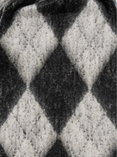 Écharpe noire à carreaux femme
