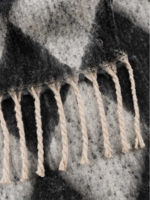 Écharpe noire à carreaux femme