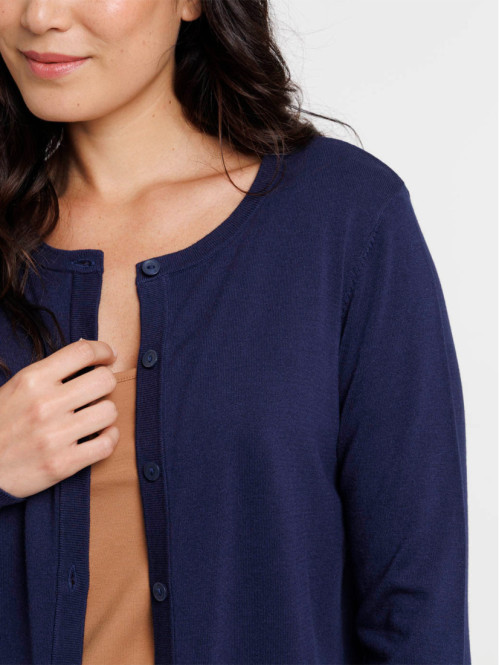 Gilet boutonné col rond femme