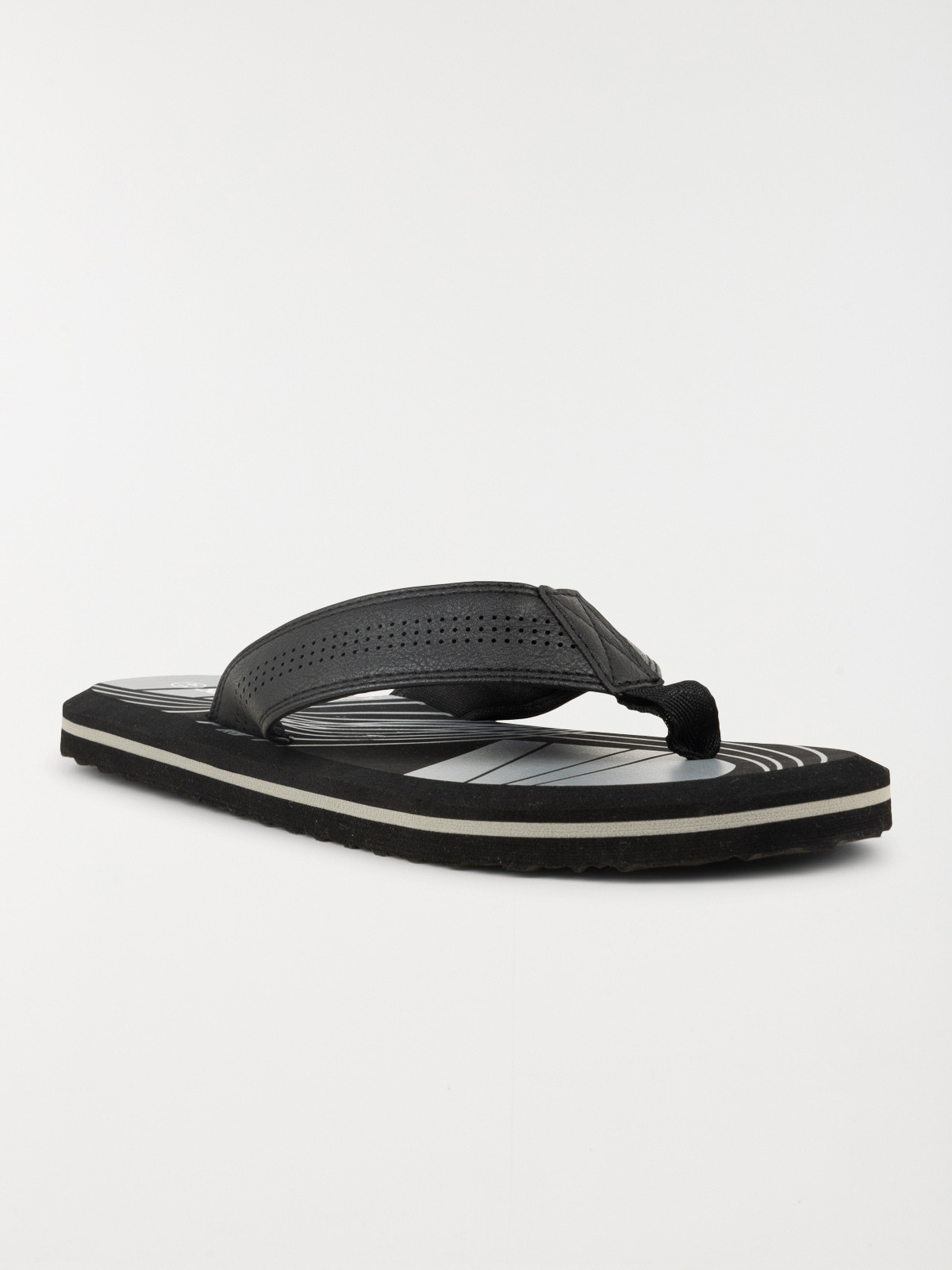 Tongs noires imprimées homme (40-45) Tongs noires imprimées homme (40-45)