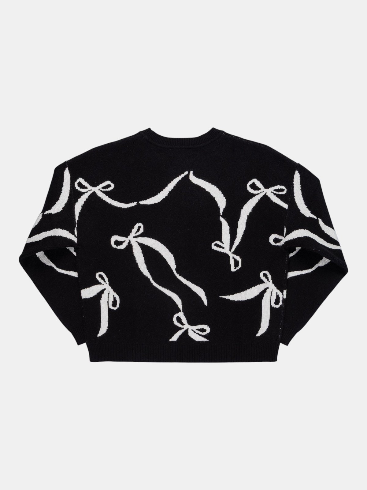 Pull noir motif noeud fille (XXS-M) Pull noir motif noeud fille (XXS-M)