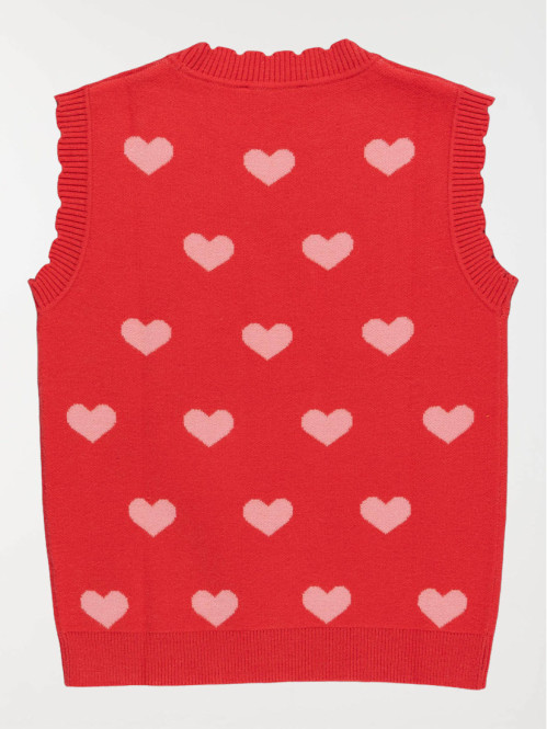 Pull sans manches coeurs...