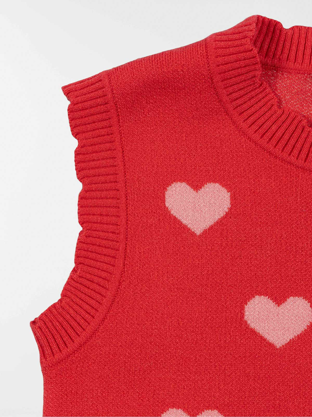 Pull sans manches coeurs fille (3-12A) Pull sans manches coeurs fille (3-12A)