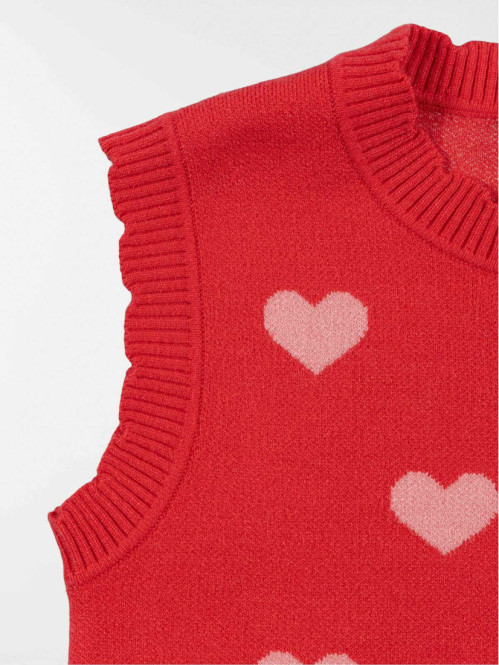 Pull sans manches coeurs...