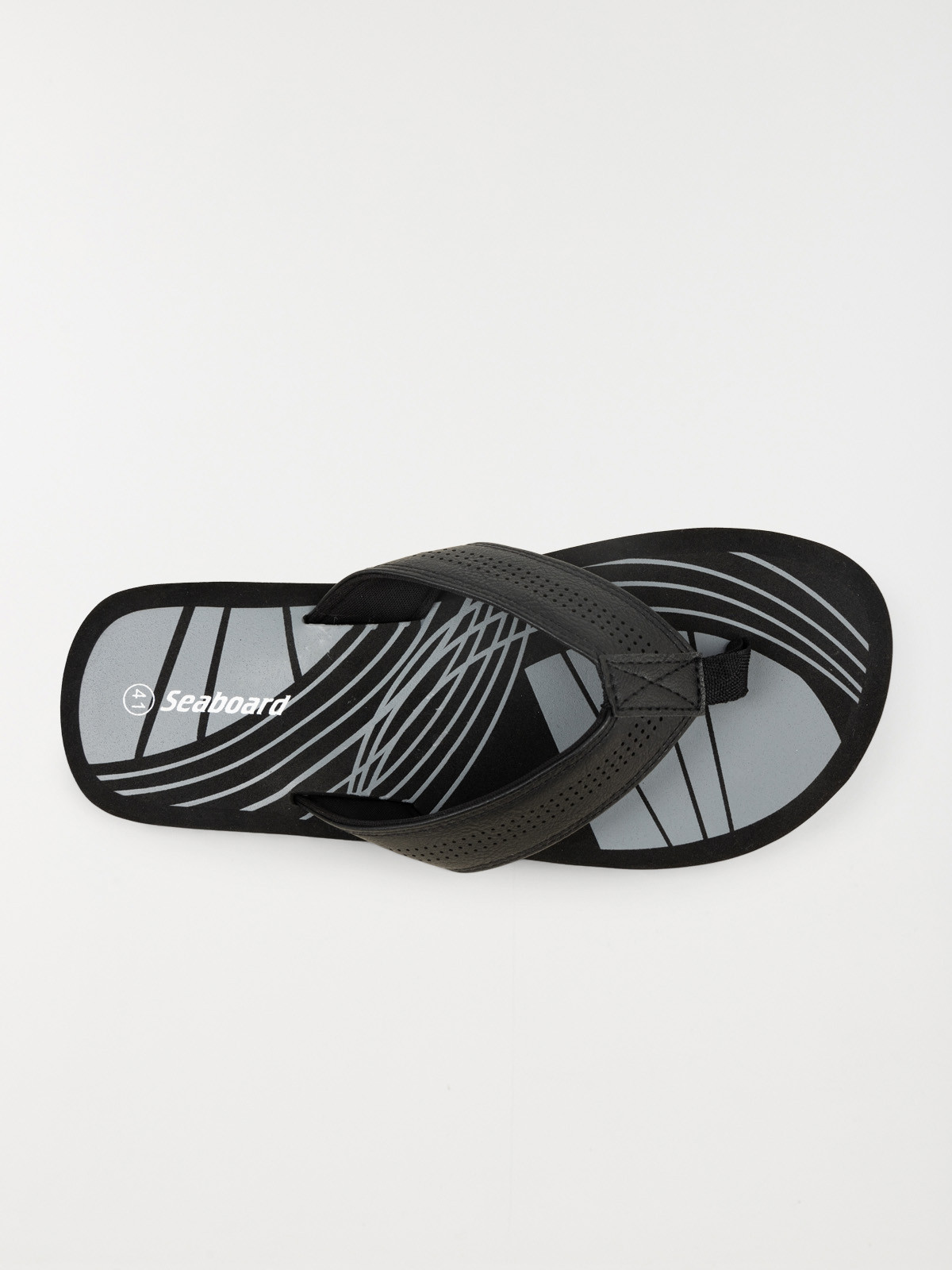 Tongs noires imprimées homme (40-45) Tongs noires imprimées homme (40-45)