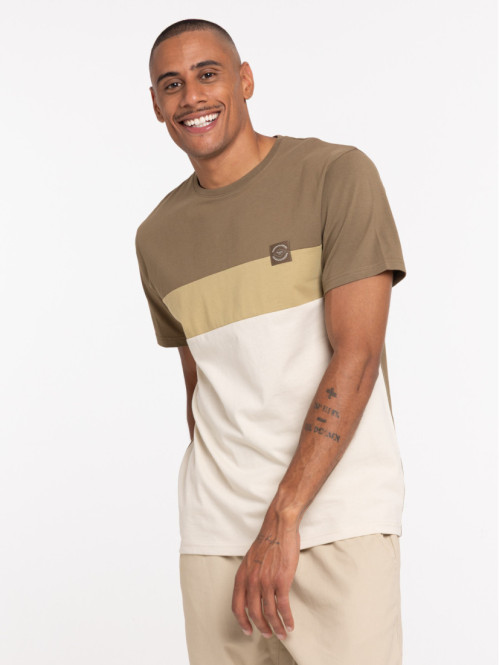 T-shirt tricolore manches...