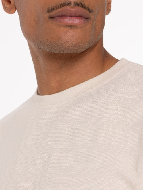 T-shirt uni beige clair homme