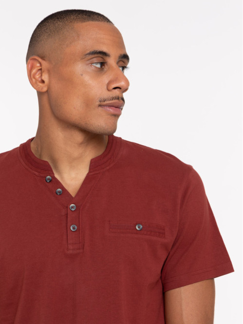 T-shirt col rond boutons homme