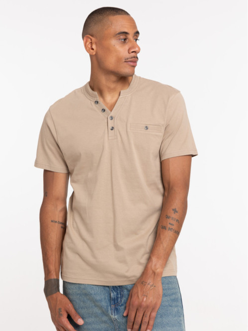 T-shirt col rond boutons...