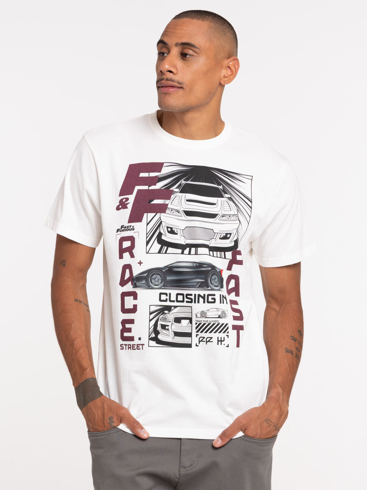 T-shirt Fast and Furious blanc homme T-shirt Fast and Furious blanc homme