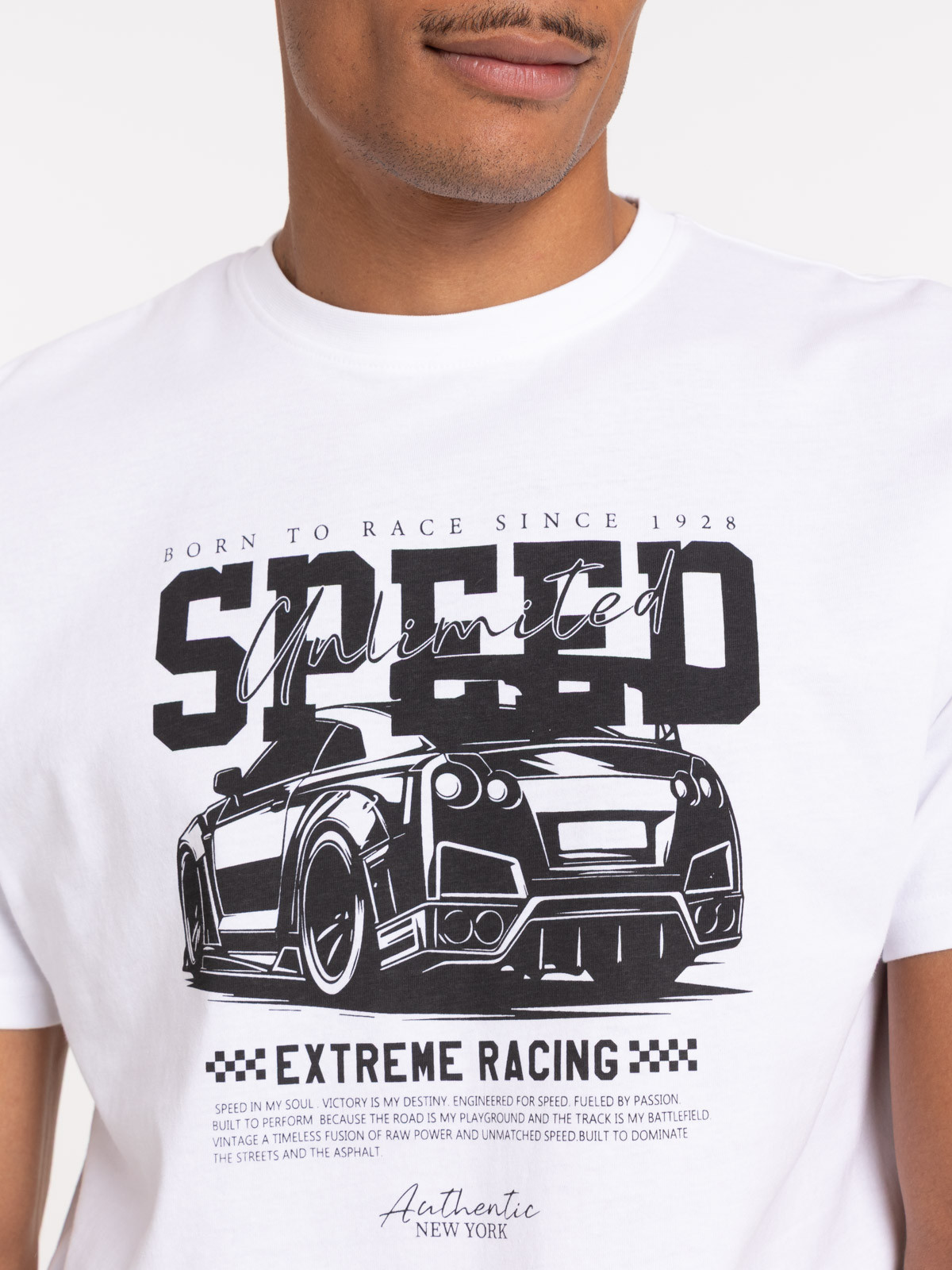 Tee-shirt col rond imprimé voiture homme Tee-shirt col rond imprimé voiture homme