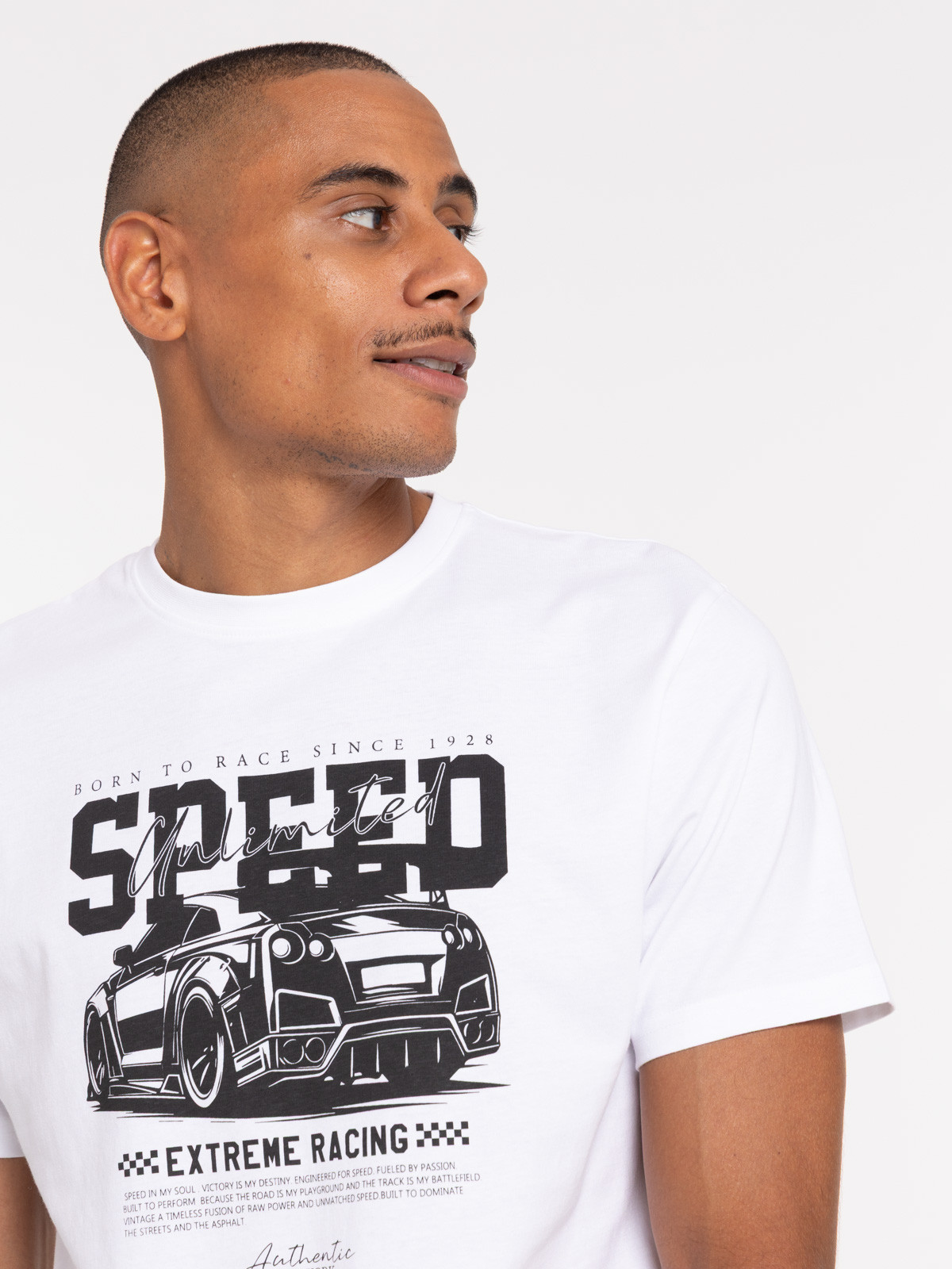 Tee-shirt col rond imprimé voiture homme Tee-shirt col rond imprimé voiture homme