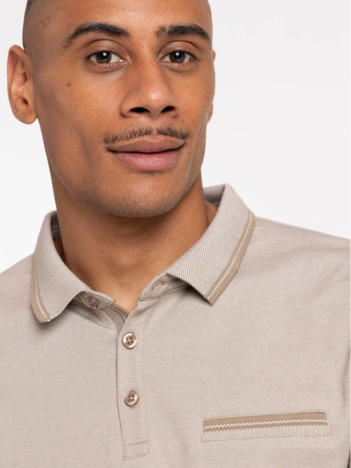 Polo manches courtes beige...