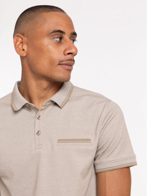 Polo manches courtes beige...