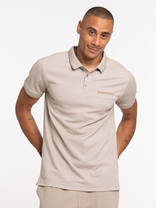 Polo manches courtes beige...